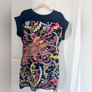 Print Satin Effect Mini Dress Size 10 US/ 14 UK